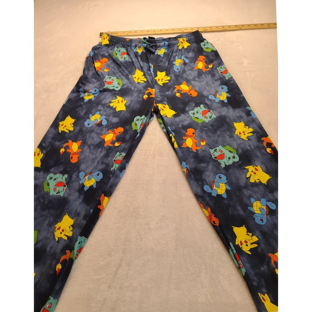 Pokemon Pajama Pants  Blue Men's  Large Cloud Wash Pikachu Bulbasaur  NWOT - Picture 5 of 15